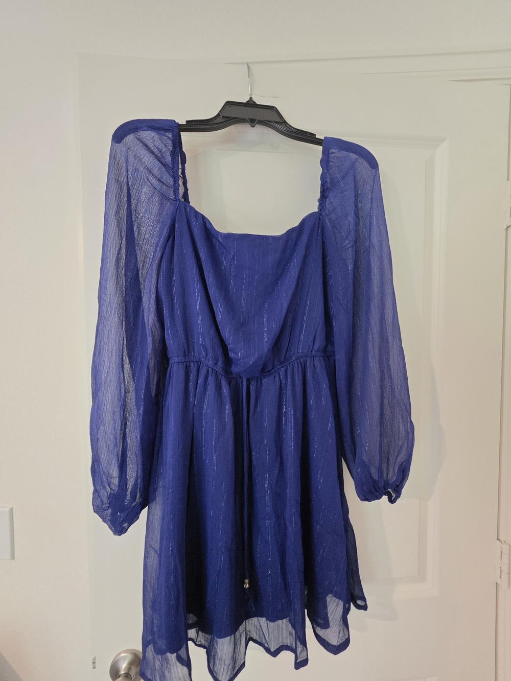 City Triangles Royal Blue Sheer Mini Dress